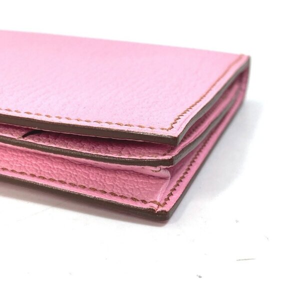 HERMES Bearn Souffle Two fold Long Wallet Chevre pink/SilverHardware - Picture 5 of 14